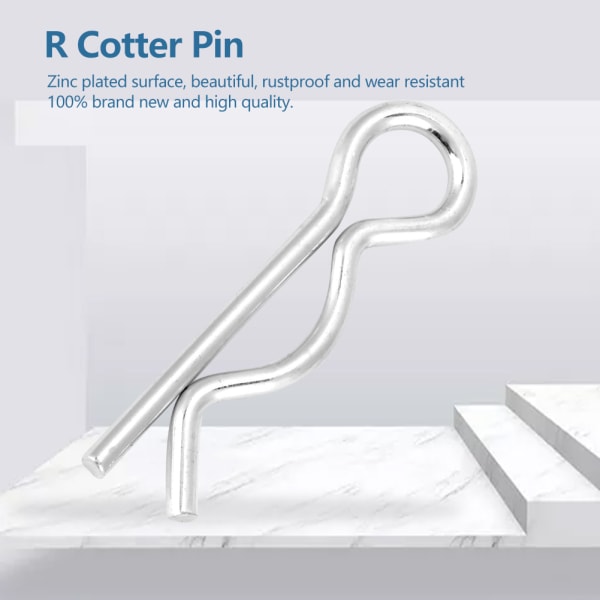 R Cotter Pin Hållare Fästklämma Ljus Zinkpläterad (2.5*45mm 10st)