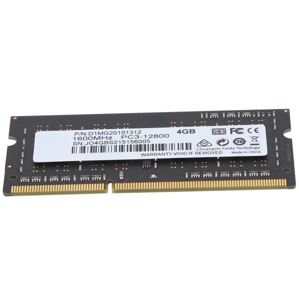DDR3 RAM Ohut alumiininen korkean suorituskyvyn SODIMM DDR3-1600MHz PC3-12800 kannettavan muisti 4GB