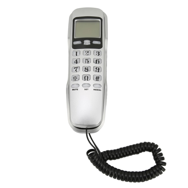 KXT888CID Fastnet-vægtelefoner Fastnettelefon med ledning med LCD-skærm til hjemmekontorhotel (sølv)