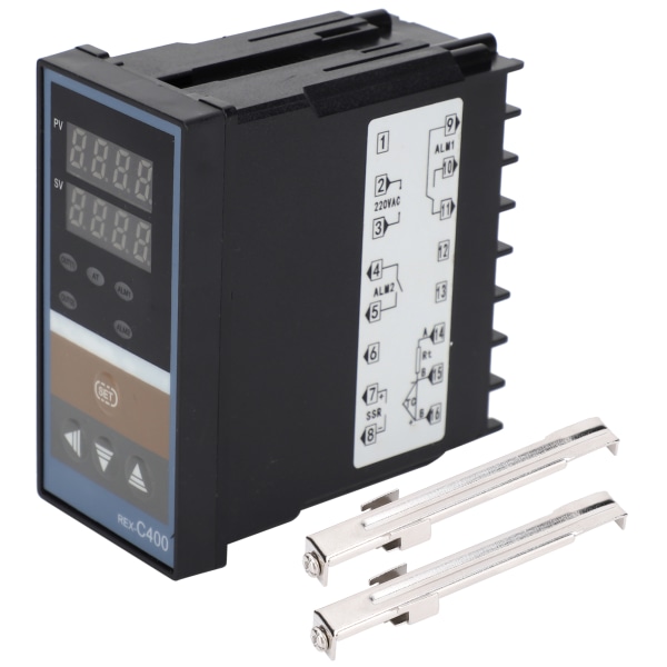 Højpræcisions BERM Digital Display Termometer REX-C400FK02-V (sort, 1 stk)