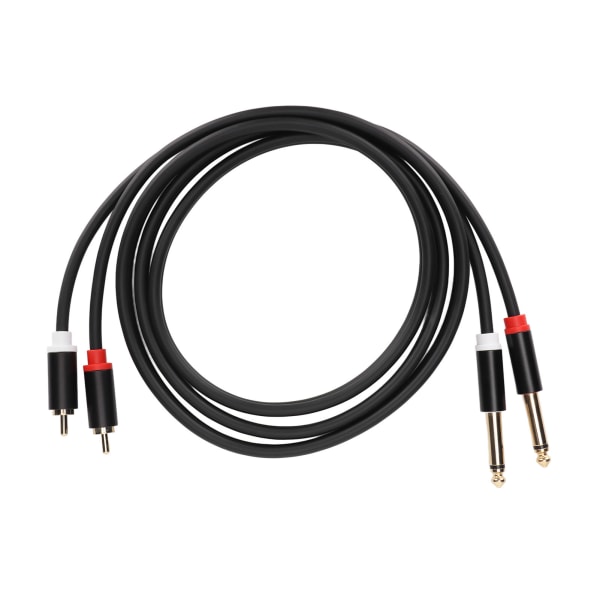 1/4" dobbelt RCA til dobbelt TS-kabel 4,9 fod 6,35 mm 2 RCA-port til 2 TS-portskabel Stereoforbindelsesledning