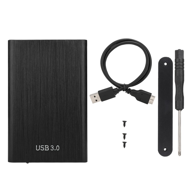 2,5-tommers SATA USB 3.0 bærbar 7-9,5 MM harddisk SSD-kabinett Ekstern bærbar diskdeksel (svart)