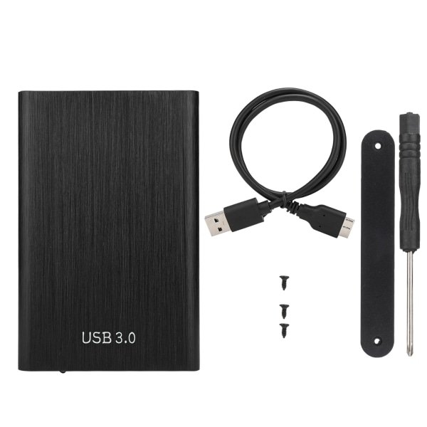 2,5-tums SATA USB 3.0 bärbar dator 7-9,5 MM hårddisk SSD- case Externt bärbar diskfodral (svart)