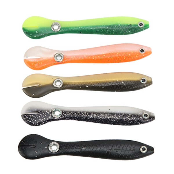 5 st konstgjorda fiskedrag 10 cm 3D-simulering silikonöga Vivid Portable Loach Mjukt bete