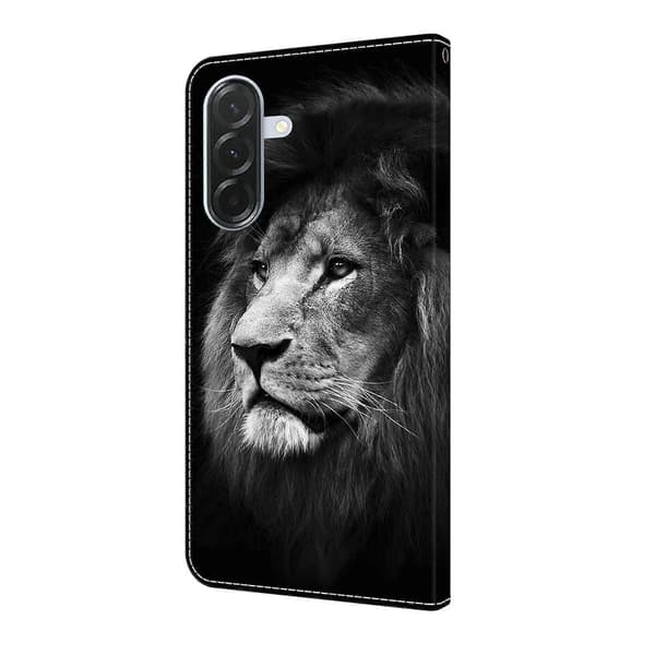 TKdaddy Samsung Galaxy A16 5G/4G Fodral - Plånboksfodral med Mönstertryck Stativ, Lejon Design Läder Telefonfodral