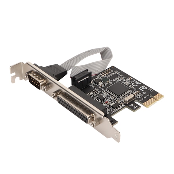 PCIe till RS232 Utbyggnadskort 9-stifts Seriell 25-stifts Parallell Port Combo 2,5 Gbps PCIe Com Port Adapter för Skrivare POS Automation