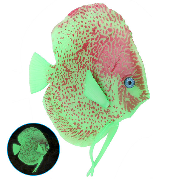 Fish Tank Artificiell Simulering Lysande Ocean Tropisk Ängel Fisk Aquarium Ornament LandscapeGrön