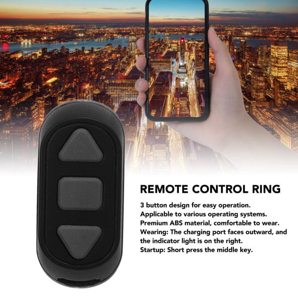 Smartphone Bluetooth fjärrkontrollring - ZL 03 Black