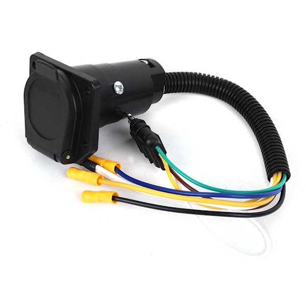 4-vägs Flat till 7-vägs Rund Koppling US Typ RV-Kablage Lastbil Trailer Plug Hitch med Fäste 6-24V