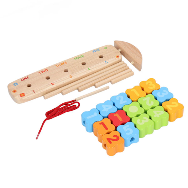 Trænummerpuslespil Montessori Legetøj Baby Sortering Stableblokke Puslespil Læringslegetøj Gaver til Drenge Piger