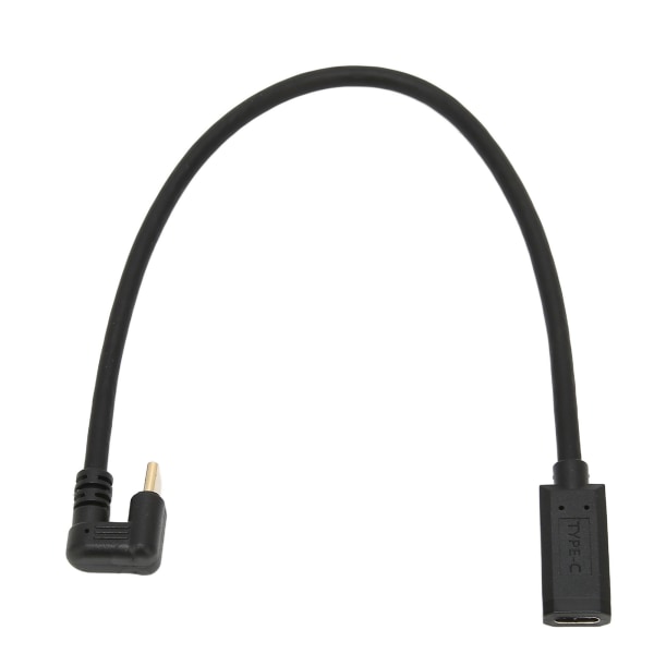 USB C-forlengelseskabel 0,3 m/0,98 fot 10 Gbps forgylt rettvinklet USB 3.1 hann- til hunn-skjøteledning for Mi 4C