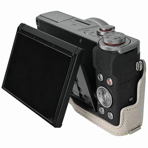 For Canon PowerShot G7 X Mark III G7 X Mark II Camera Bag PU Leather Protective Case - Grey