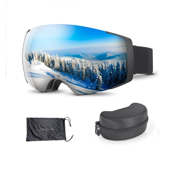 PRO Ski Goggles - Innfatningsløse, utskiftbare snøbriller med 100 % UV400-beskyttelse for menn og kvinner