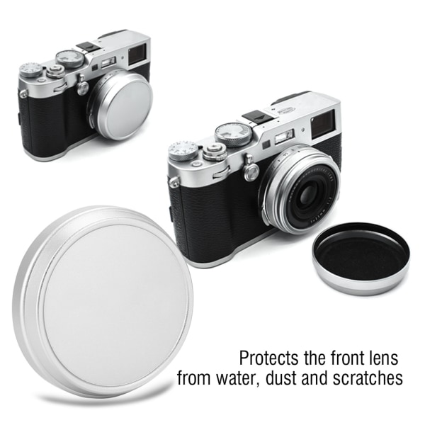 Professionelt objektiv metal frontdæksel til Fujifilm X100 X100S X100T fotograferingstilbehør sølv