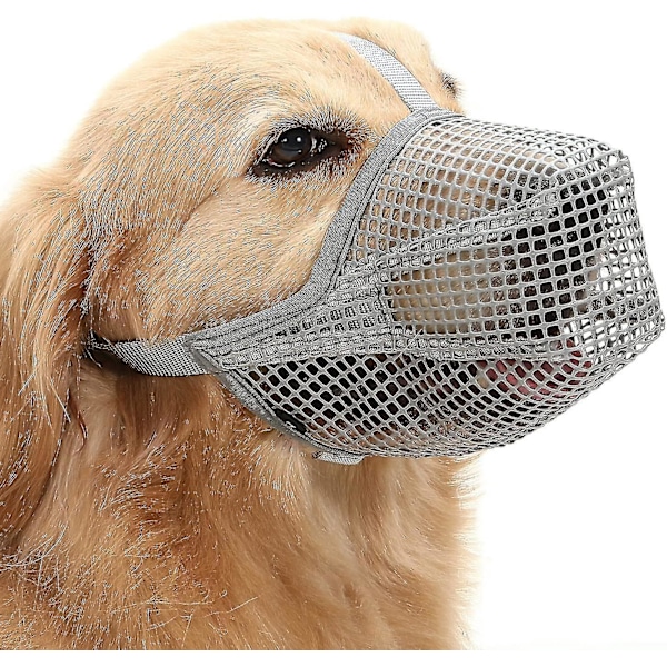 Adjustable Soft Mesh Dog Muzzle for Small, Medium, and Large Dogs [Free Shipping] L Gray