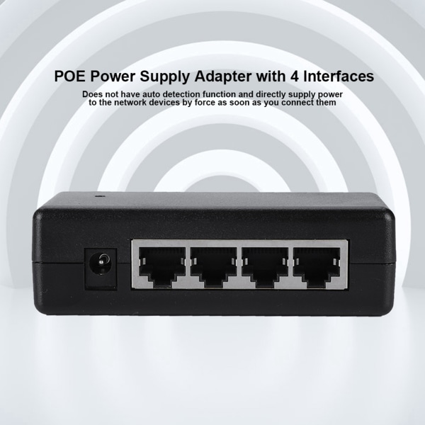 4-Port PoE Strømadapter til IP-kamera