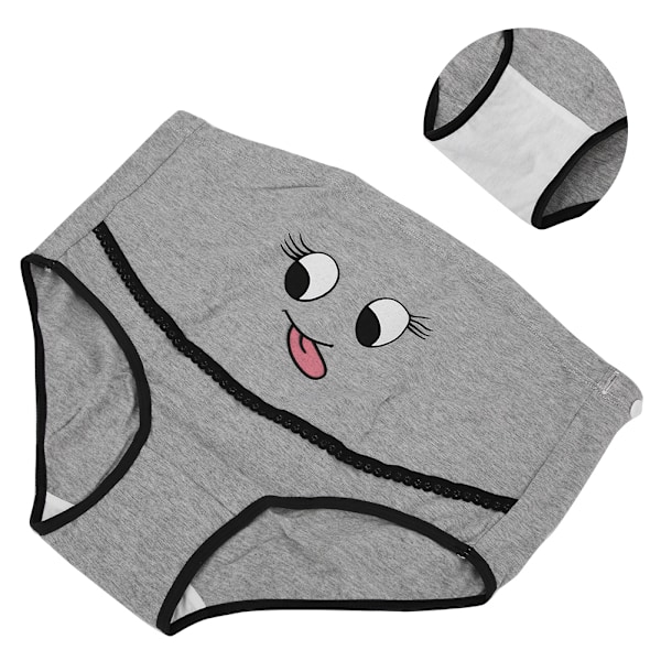 Justerbar magebelte for gravide, pustende truse med høy midje, myk undertøy (Coton Coloré Gris XXXL)