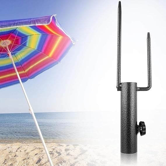 Parasolfod, korrosionsbestandig solid metal - rustfrit stål plænenål jordanker strandparasolfod