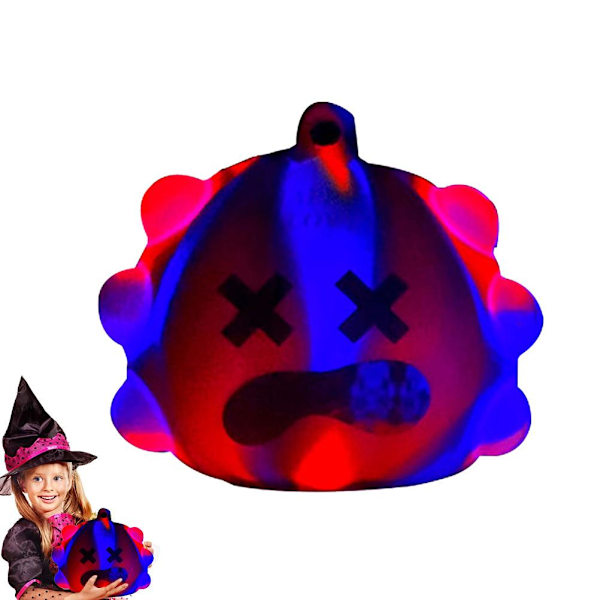 Halloween Gresskar Mykt Trykkleketøy med Lys 3D Sensorisk Leketøy Stressavlastningsleker Halloween Festartikler Gave til Barn Voksne