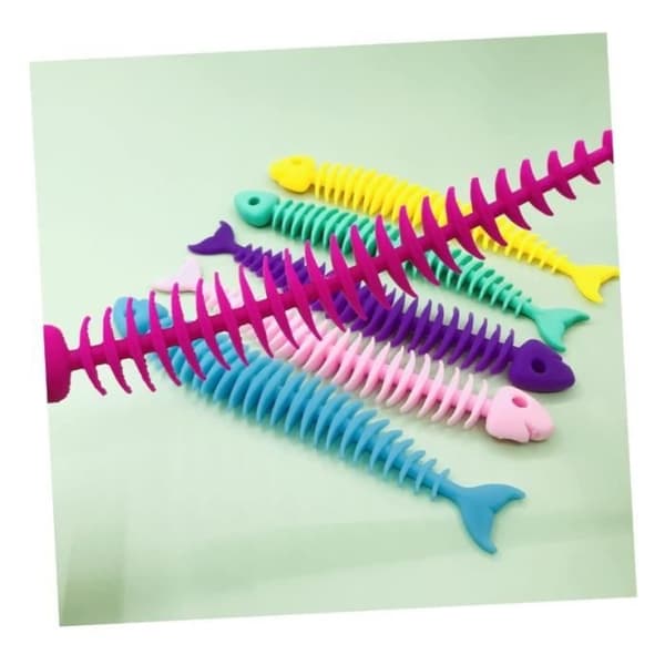 Elastisk fiskebeinslegetøj - Lala - 6 stykker - Hvid
