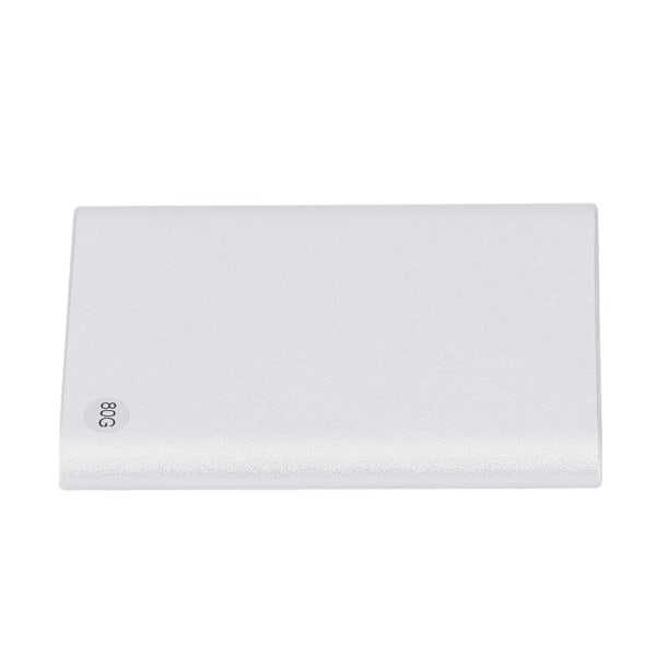 2,5 tommer HDD Ekstern Kabinet Type C USB3.1 Op til 10 Gbps Ultra Tynd Bærbar Ekstern Harddisk Mobil Harddisk til PC Laptop Sølv 80 GB
