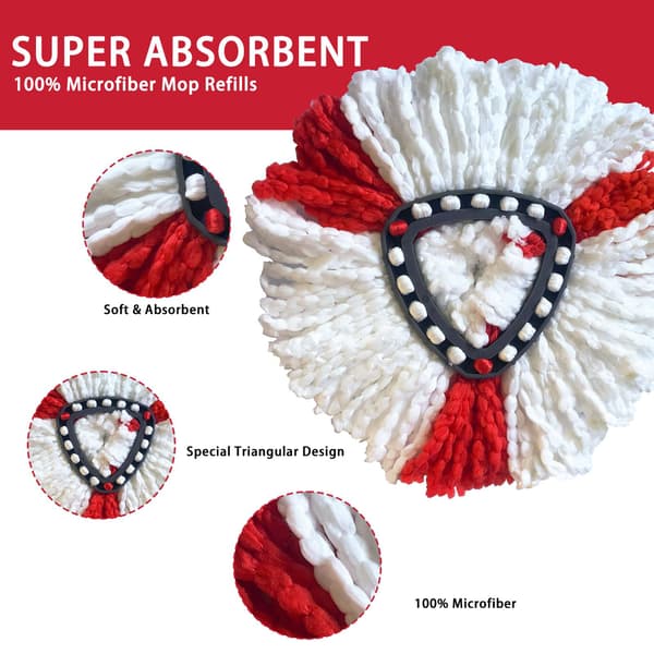 O-Cedar spin moppeudskiftningshoveder, mikrofiber, 3-pak, enkeltspand