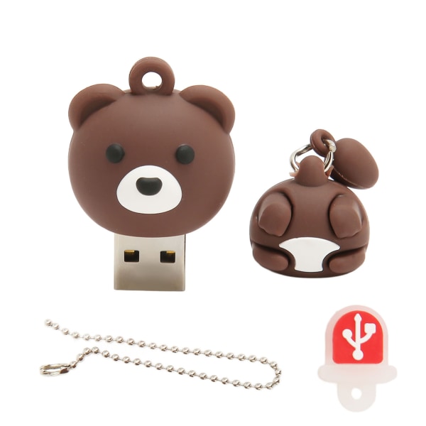 USB2.0 U Disk støtter Hot Swappable Ultra Stable Cartoon Cute Bear USB Flash Disk USB Stick for mobiltelefon PC 128GB