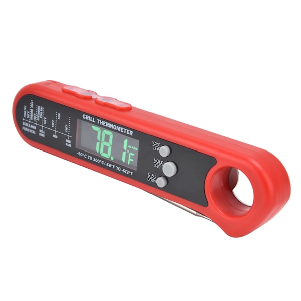 Hopfällbar mattermometer Multi Probe Alarm Digital temperaturmätare för grillugn