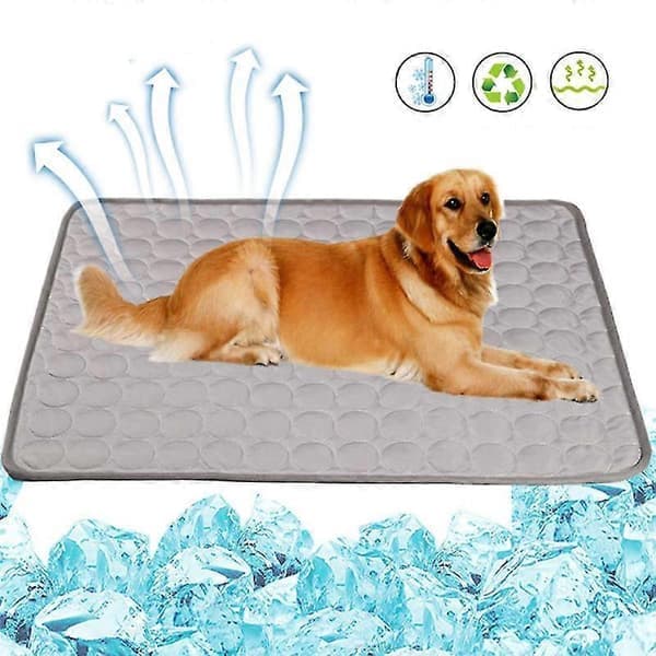 Kølemåtte til kæledyr, kølepude til hunde, kølemåtte til kæledyr, køletæppe til hunde og katte GRÅ L 70-55cm GRÅ GREY L 70-55cm