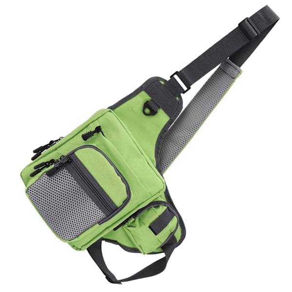 Polyester Multifunktionell Fiskeutrustning Crossbody Bag med Justerbara Axelband (Grön)