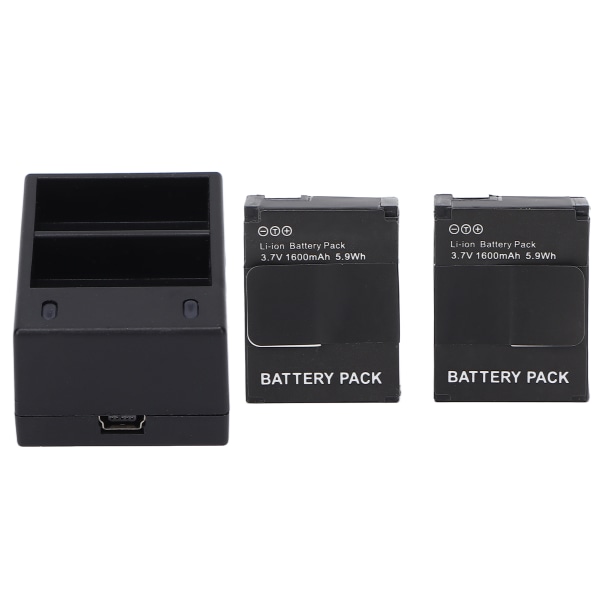 Kamera batterioplader Rapid dobbelt slot batterioplader med 2 batterier Kompatibel til Hero 2 3