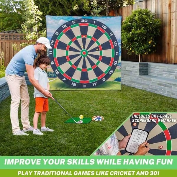 PRUMYA Golfsett - Sticky Hitting Mat - Innendørs/Utendørs