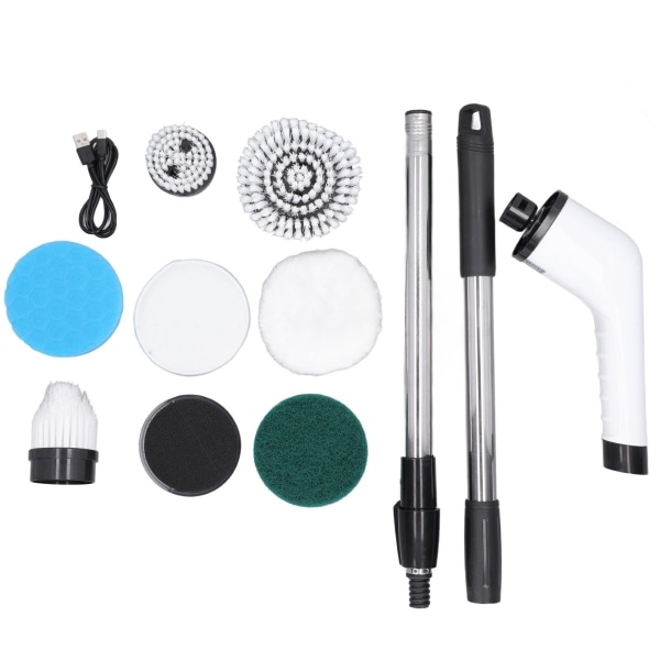 7 i 1 Multifunktionel Elektrisk Rengøringsbørste USB Genopladelig Håndholdt Power Scrubber Kit