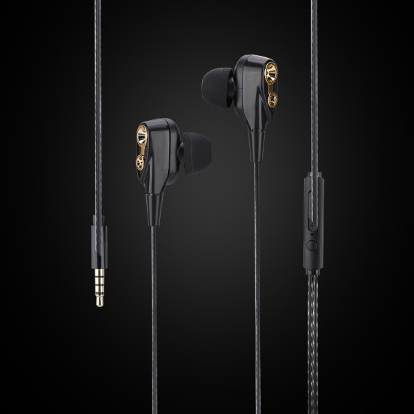 Komfortable in-ear gaming ørepropper med kablede 3,5 mm stereohodetelefoner (svarte)