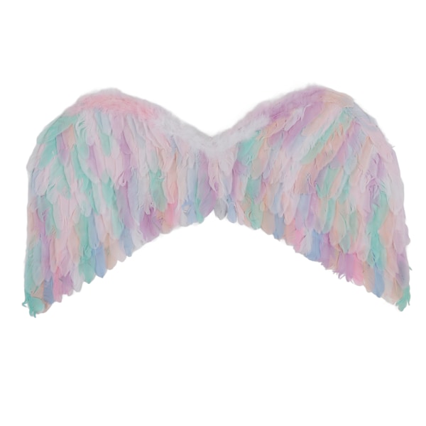 Farverige englevinger Feather Wingsare med elastiske stropper til fødselsdagsfest nytår Halloween Cosplay Stage Show M