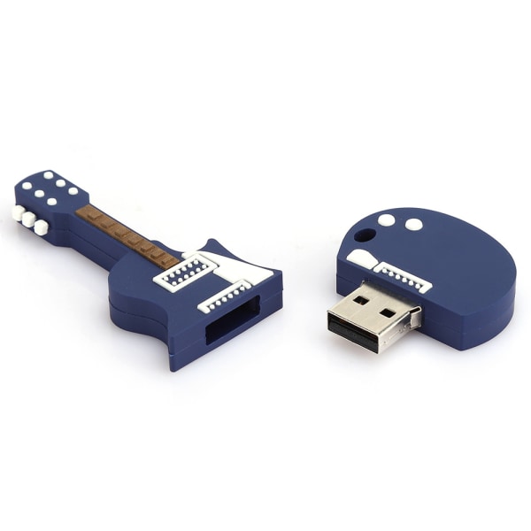 Memory Storage Stick USB Drive Laptop Tillbehör PVC-gitarr formad för Vista / OS X / Linux(32G)