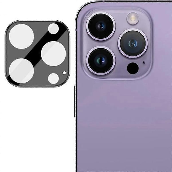 Kamerabeskyttelse til iPhone 13 Pro 6,1 tommer/iPhone 13 Pro Max 6,7 tommer HD Fuld Sort Silketryk