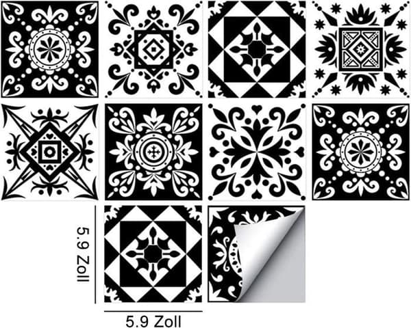 20 ark med 15 cm x 15 cm 2D vattentäta självhäftande kakeldekor