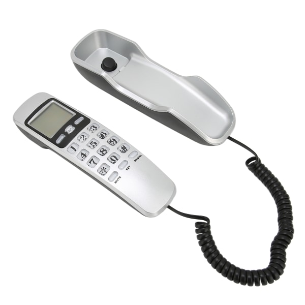 KXT888CID Fastnet-vægtelefoner Fastnettelefon med ledning med LCD-skærm til hjemmekontorhotel (sølv)
