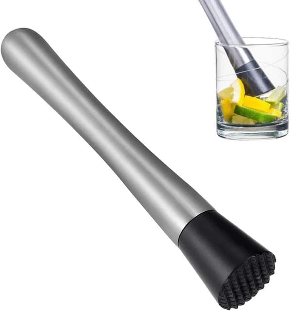 Xinlie Cocktail Muddler Rustfrit Stål Cocktailredskaber Cocktail Drink Muddler Lav en Smag 21cm