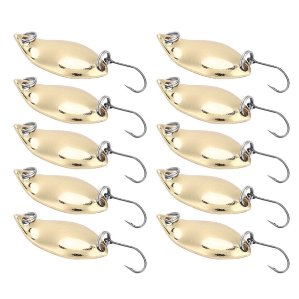 10 stk. fiskesluk Wobbler agn SpoOn stil Kunstige metallagn Krok (Gull, 2.5g)