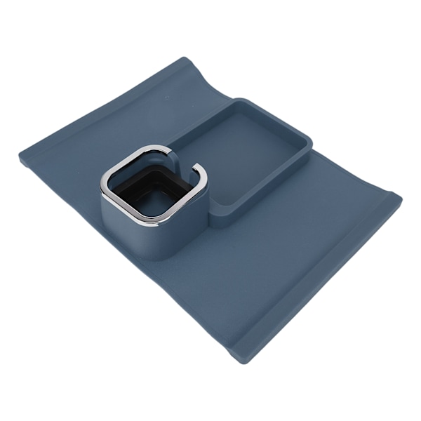 Sofakopholder Bakke Ergonomisk Multifunktion Silikon Sofa Arm Kopholder med Skridsikker Base Sofa Armlæn Bakke til Kontor Blå