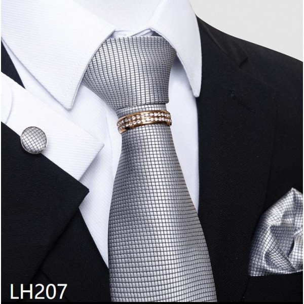 Herr slips bröllop prickig näsduk Elegant klassisk formell herr slipsar och fickor fyrkantiga set för festaffärer