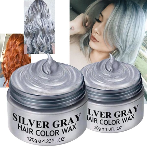 Sølvgrå hårfargevoks Midlertidig hårstylingvoks hårfargevoks for menn og kvinner