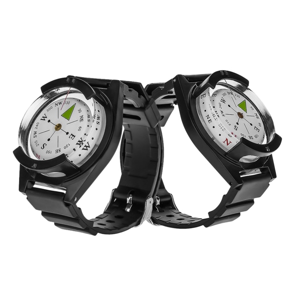 Utomhus mini lätt armbandsur ABS Kompass Gummi klockband Verktygstillbehör
