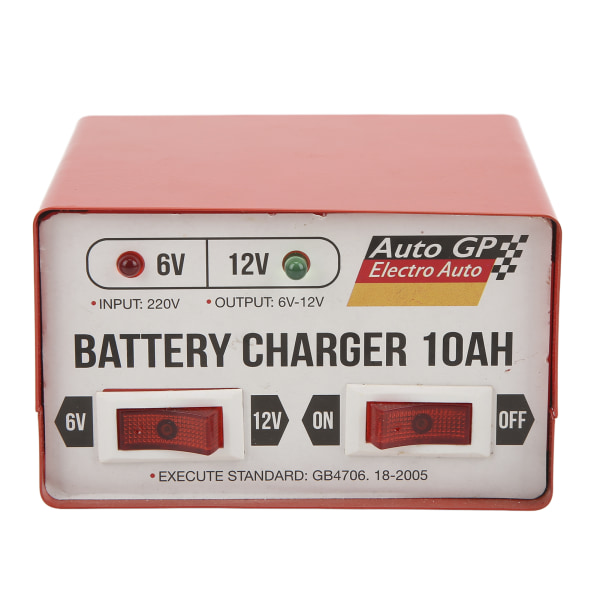 Smart Bil Batterioplader Hurtig Opladning Reparationsmaskine 6V 12V Justerbar Rød EU Stik 110‑220V
