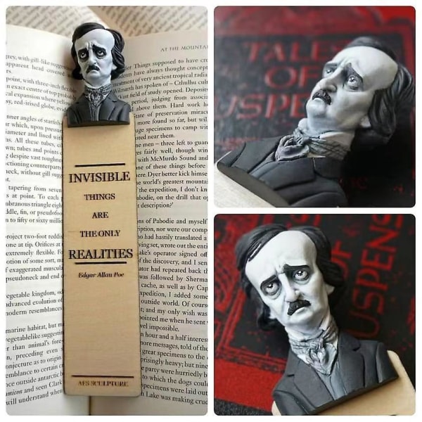 Cartoon Resin Horror Bookmarks - Sett med 2, perfekt gave til bokelskere
