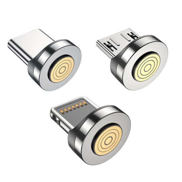 3-pack (3 mikro- USB spetsar) Micro USB adaptrar - magnetspetsar Magnethuvud för magnetisk laddningskabel - dammplugg för mobiltelefon