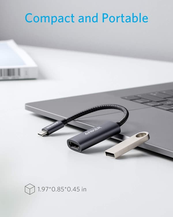 Anker USB C til HDMI-adapter (4K@60Hz), 310 USB-C-adapter (4K HDMI), for MacBook Pro, MacBook Air, iPad Pro, Pixelbook, XPS, Galaxy og