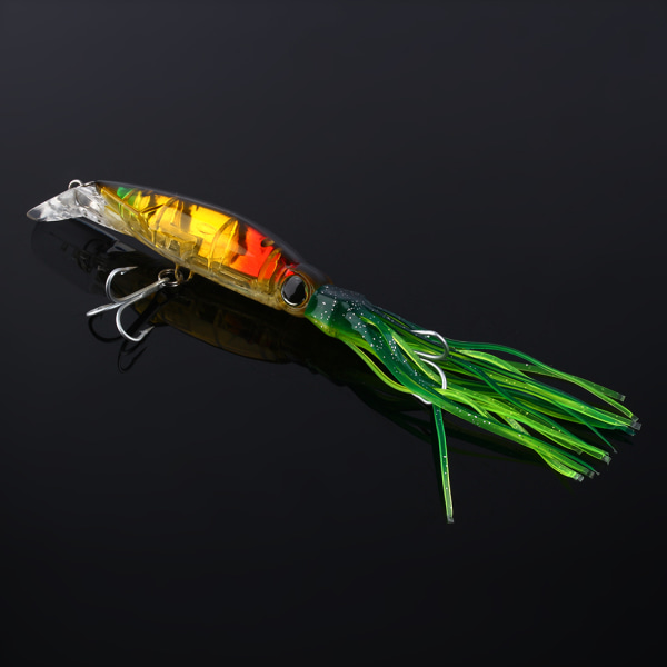 24cm/40g fiskesluk Blekksprutsluk Fiskeagn Crankbait Tackle Jig Diskantkrok Brun Grønn